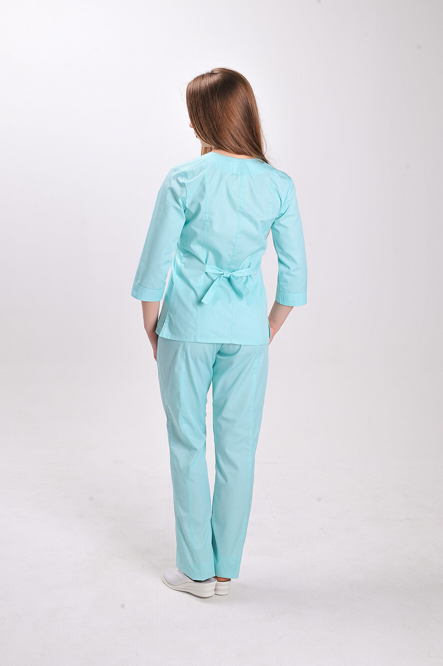 Костюм медицинский Стрелка+Бр. зауженные. COTTON. Ментол (544701) фото 4