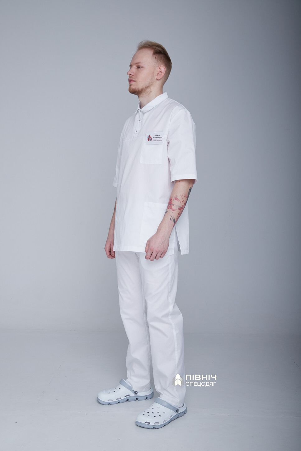 Men's medical shirt "ANDREW" white (3399145) фото 9