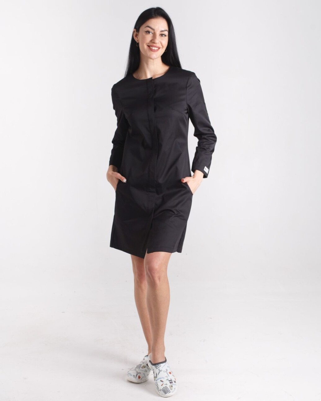 Medical gown women's Jacqueline black 391-321-677 (6613613) фото 8