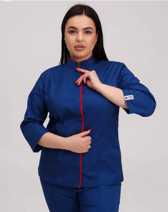 Медицинская рубашка женская Сакура сапфир-красный 184-360-679 / 311-360-679 (6613505) фото 5