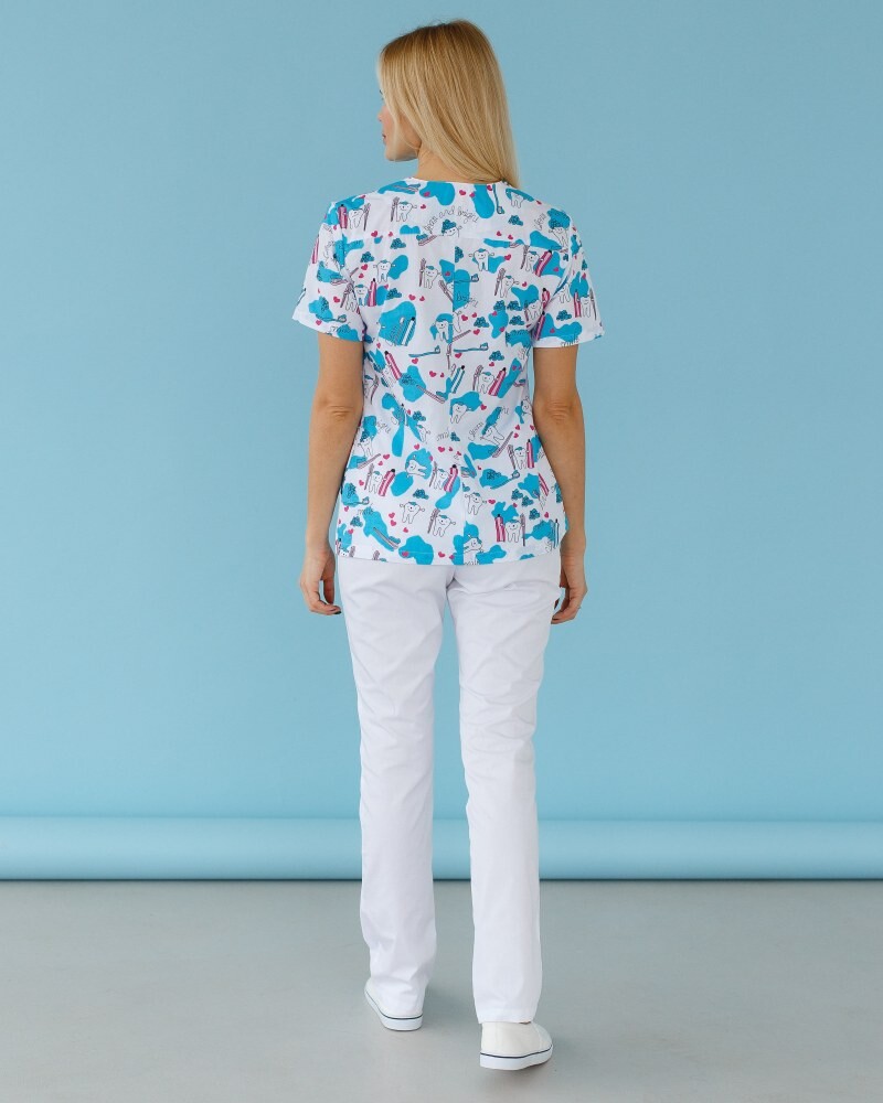 Medical Shirt Women's Topaz Print Teeth Smile 126-324-626 (6613511) фото 2