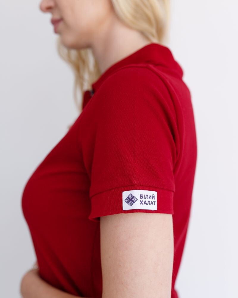 Medical polo for women burgundy 147-349-677 (6613415) фото 3
