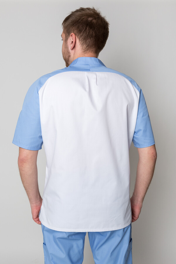 Medical suit for men Practitioner. White / blue (5410018) фото 5
