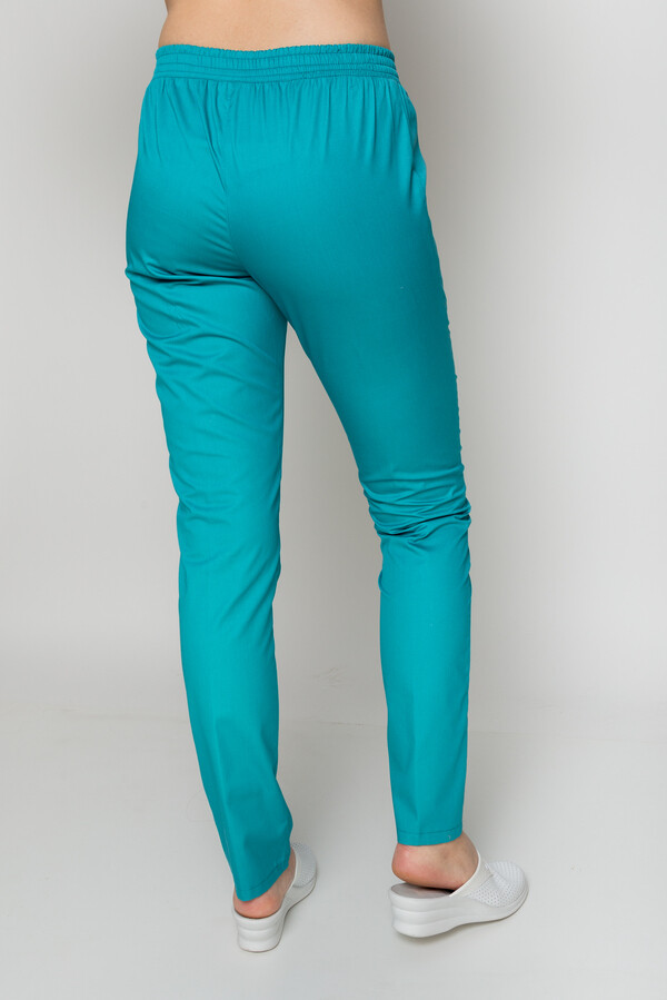 Медицинский костюм Айс+Бр. зауженные. COTTON. Белый + карибы + ментол / карибы (5410054) фото 10