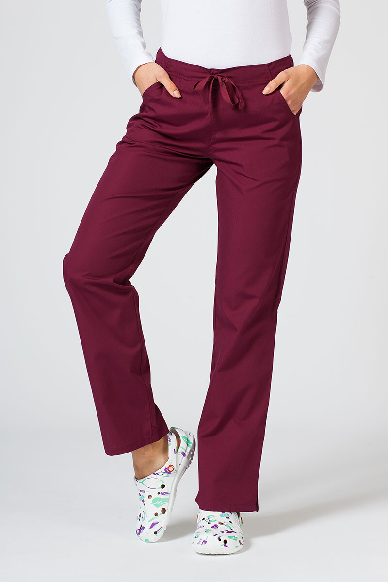 Women's medical trousers straight "Sofia" burgundy (7700302) фото 1