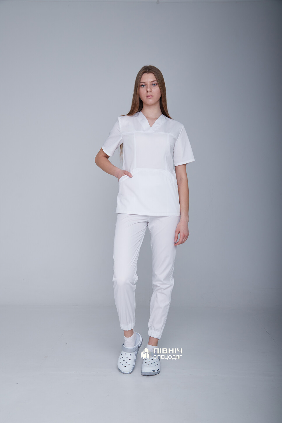 Women's medical blouse "MARIA" white (3399154) фото 11