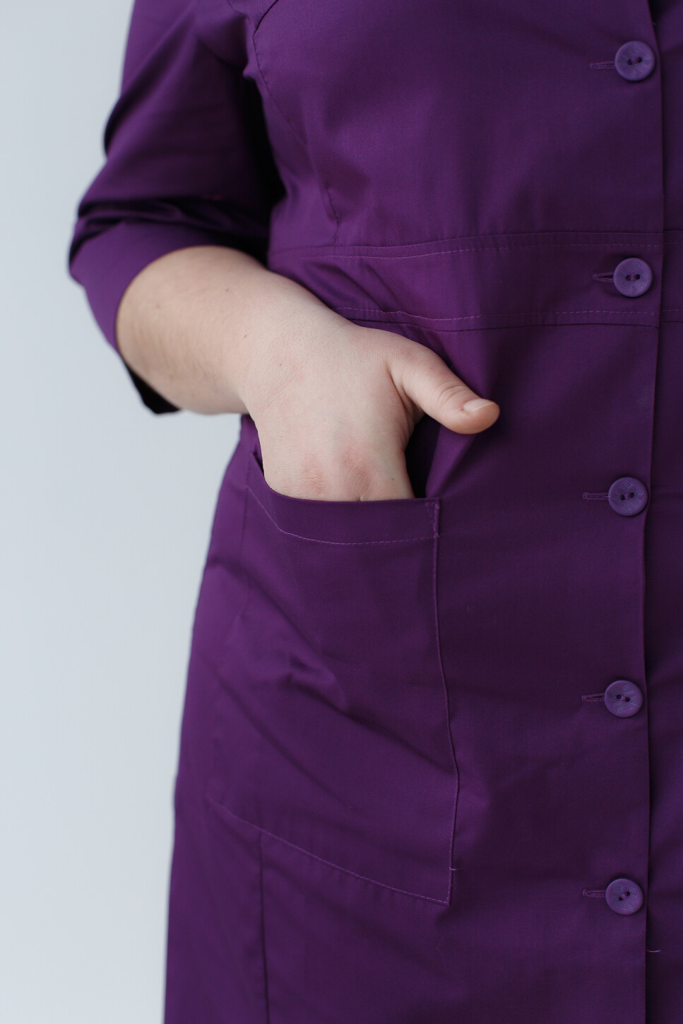 Women's medical gown Sophie purple +SIZE 306-335-677 (6625321) фото 6