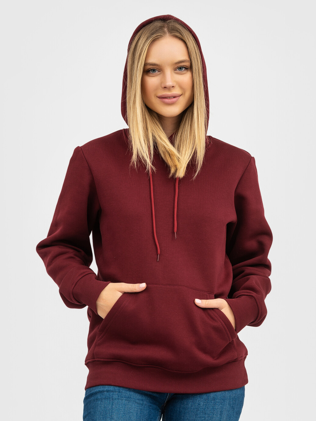 Худи UNISEX с начесом U-0401 бургунди (5110253) фото 6
