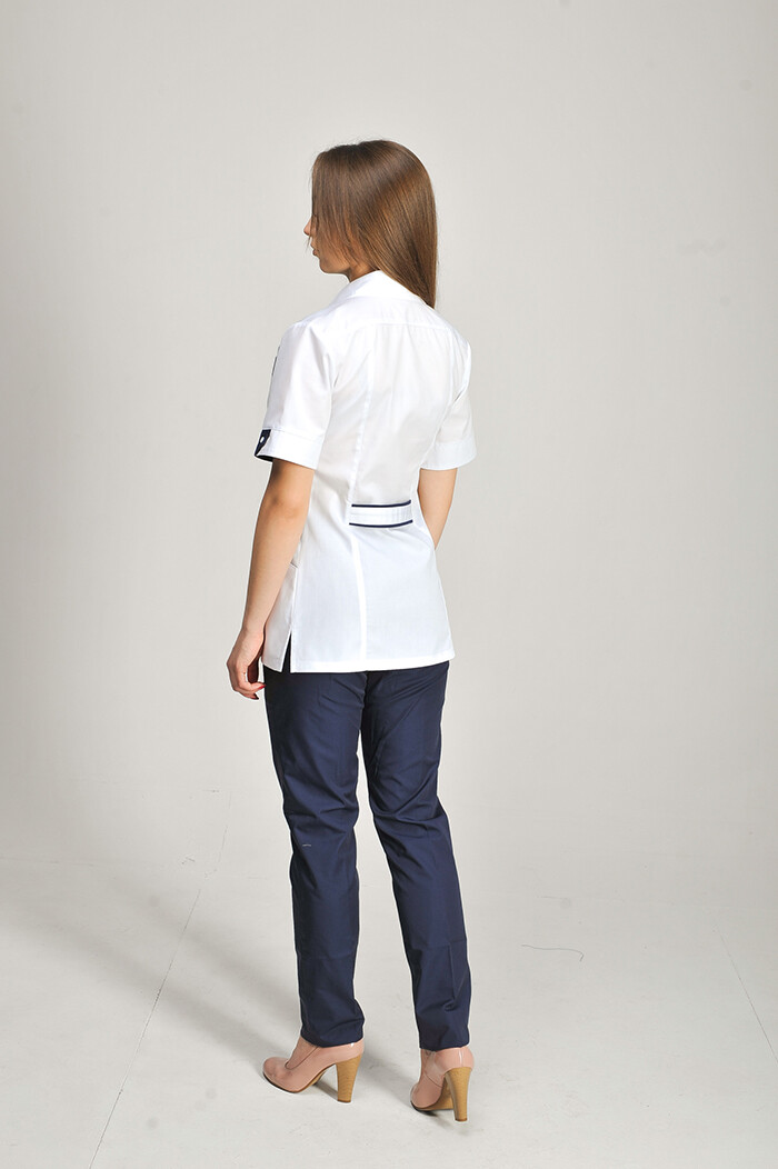 Olga+Br. skinny suit. COTTON. White / dark blue (544668) фото 6