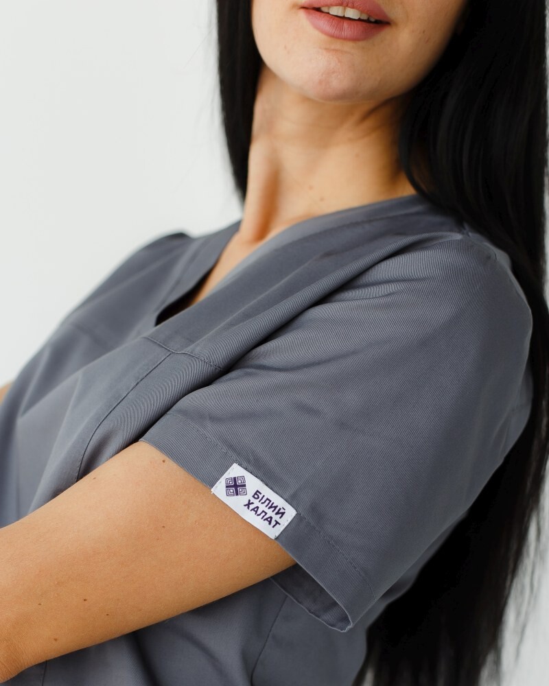 Medical shirt women's Topaz dark gray 164-408-705 (6613526) фото 4