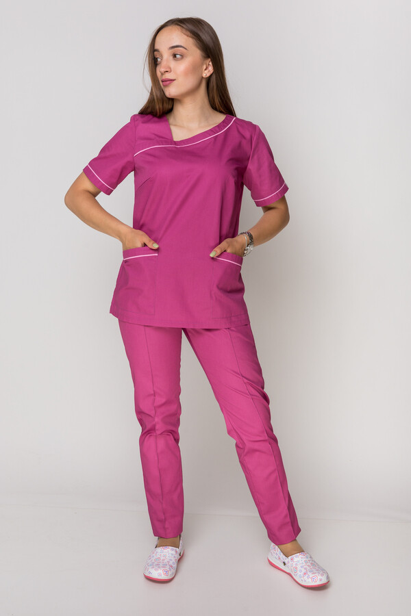 Monique+ Br. skinny suit. COTTON. Fuchsia + pink (piping) (5410161) фото 1