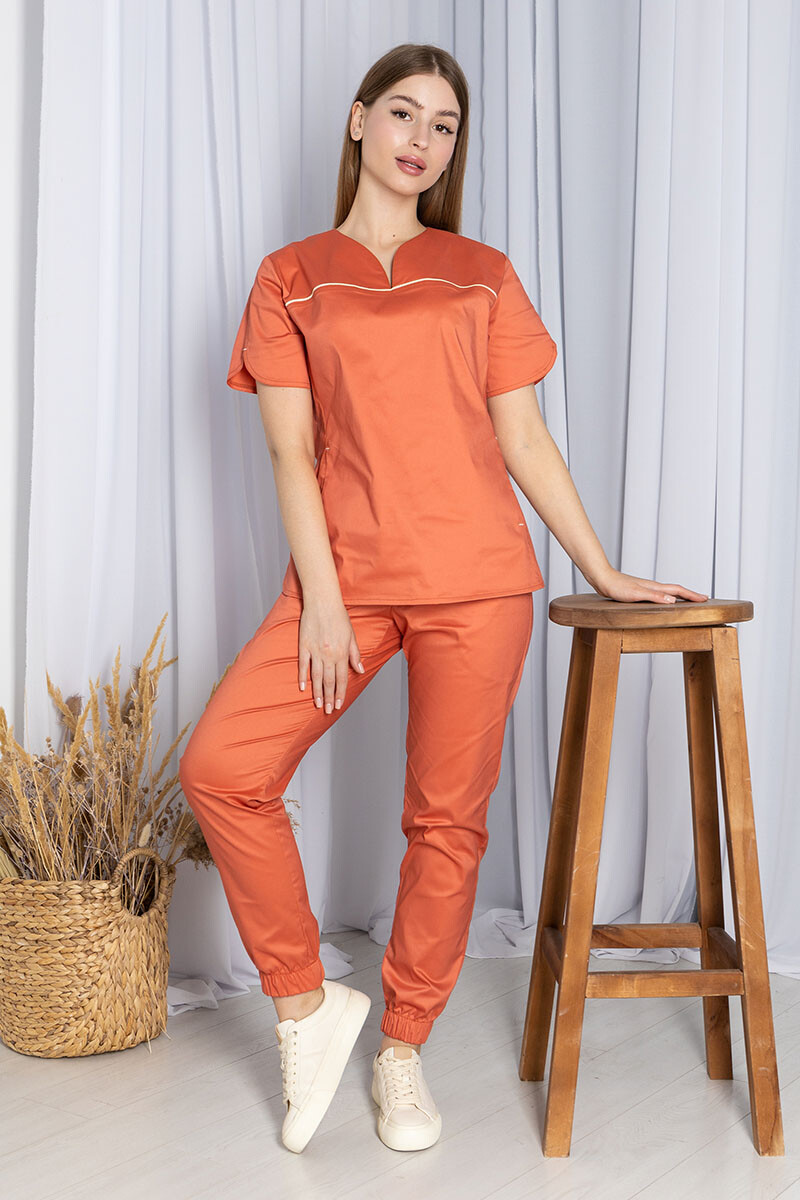 Athena stretch butterfly suit with joggers. Terracotta (5436946) фото 1