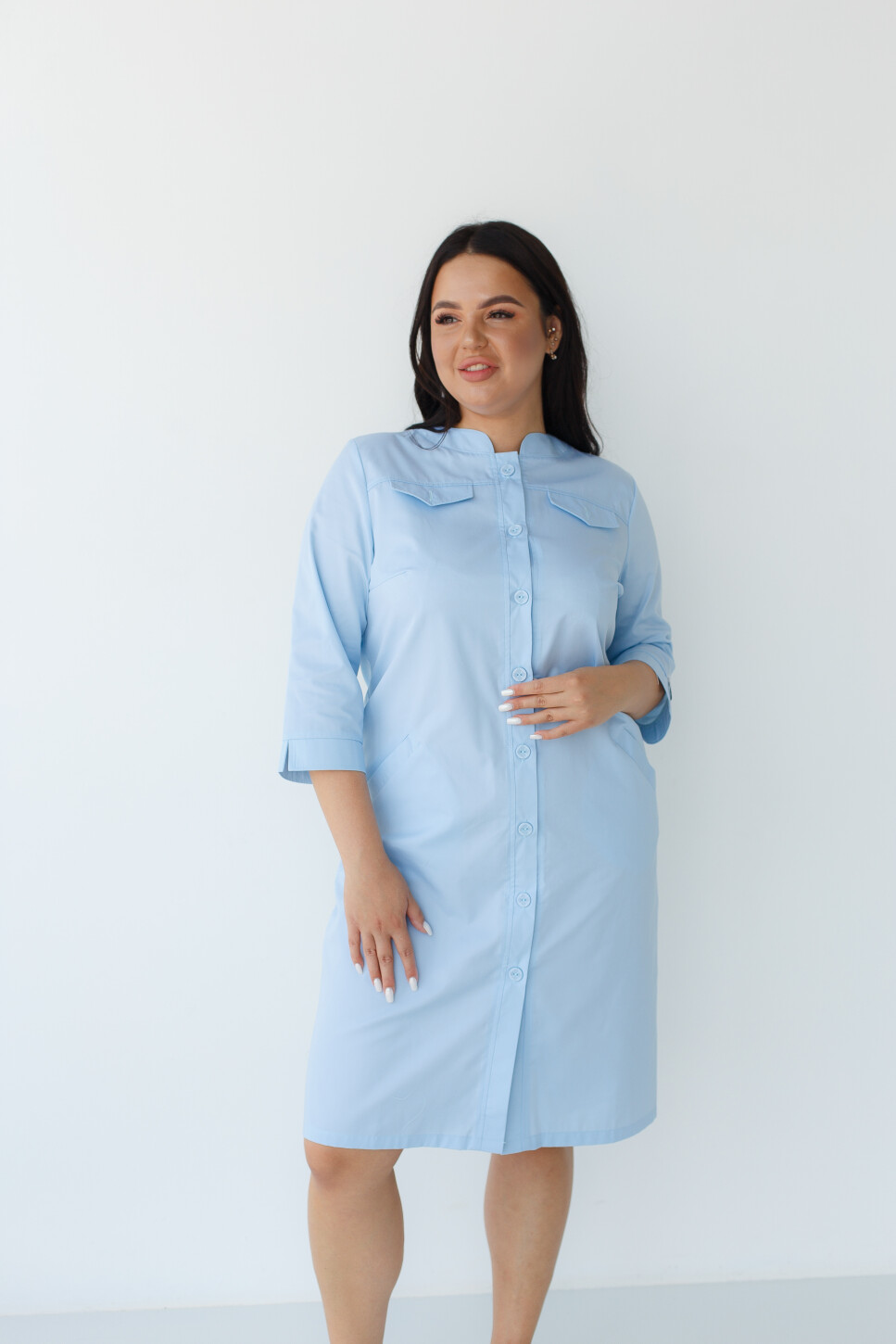 Women's medical gown Valerie azure +SIZE 156-462-677 (6625324) фото 4