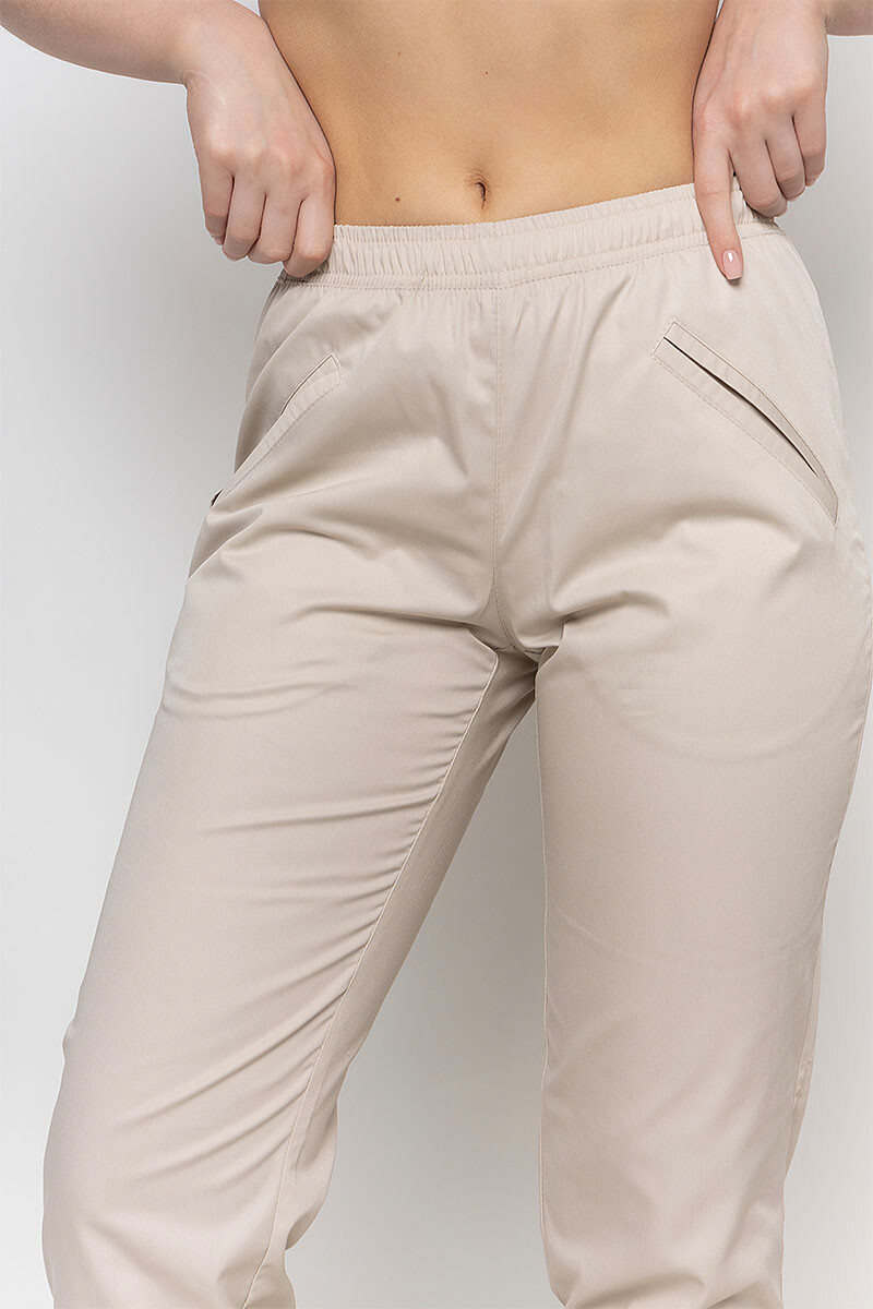 Women's medical joggers, 2 pockets. Cream. COTTON (5436986) фото 3