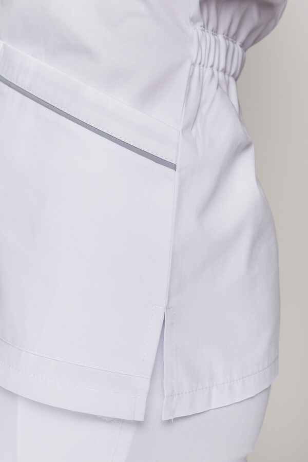 Костюм медицинский Моник+ Бр. зауженные. COTTON. Белый + дым (кант) (5410146) фото 14