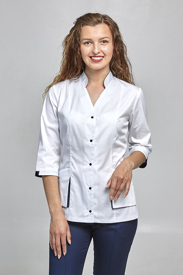 Diana+ Br. skinny suit. COTTON. White / navy blue (544664) фото 2