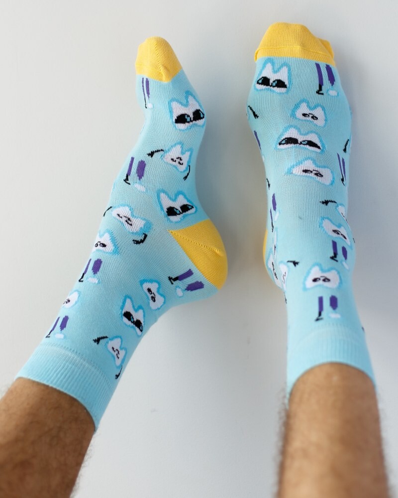 Medical socks with Teeth Blue print 143-333-620 (6613873) фото 1