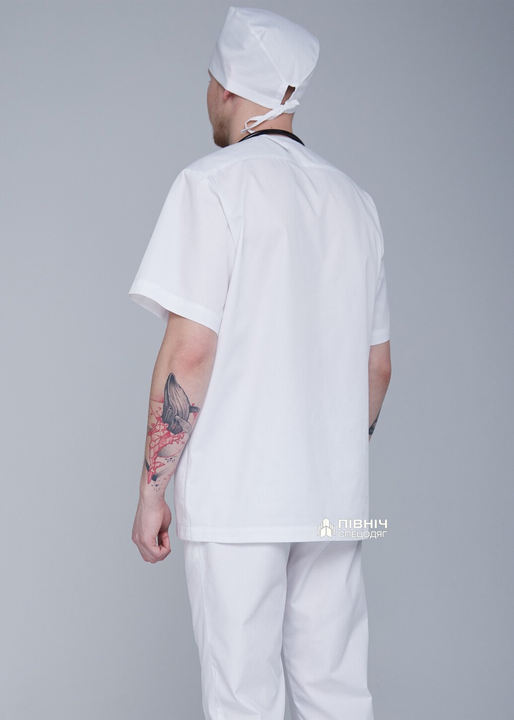Surgical shirt for men "Yuri" white (3399136) фото 2