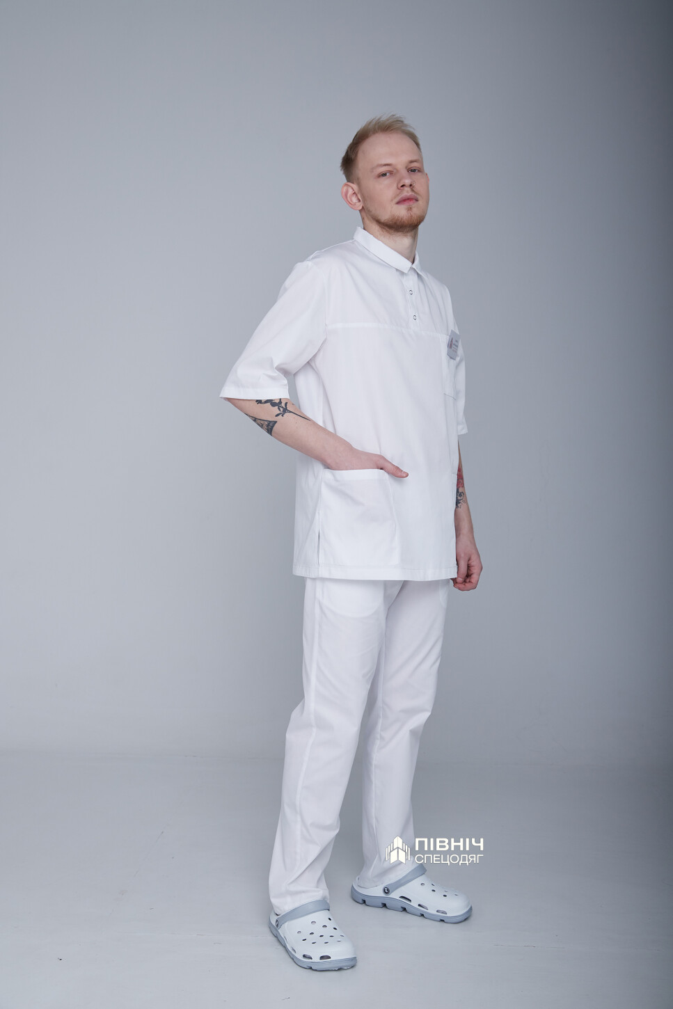Men's medical shirt "ANDREW" white (3399145) фото 6