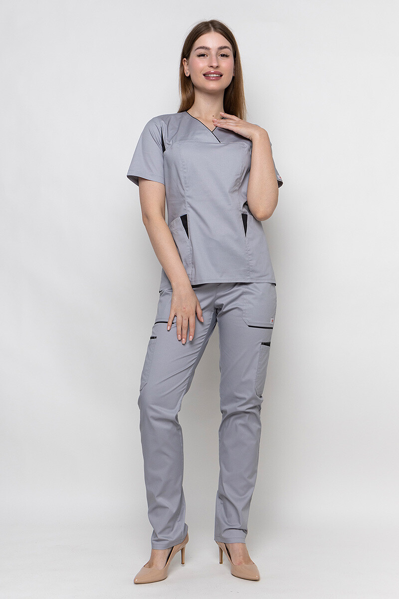 Medical suit Emily-stretch female. Smoke (5436919) фото 2