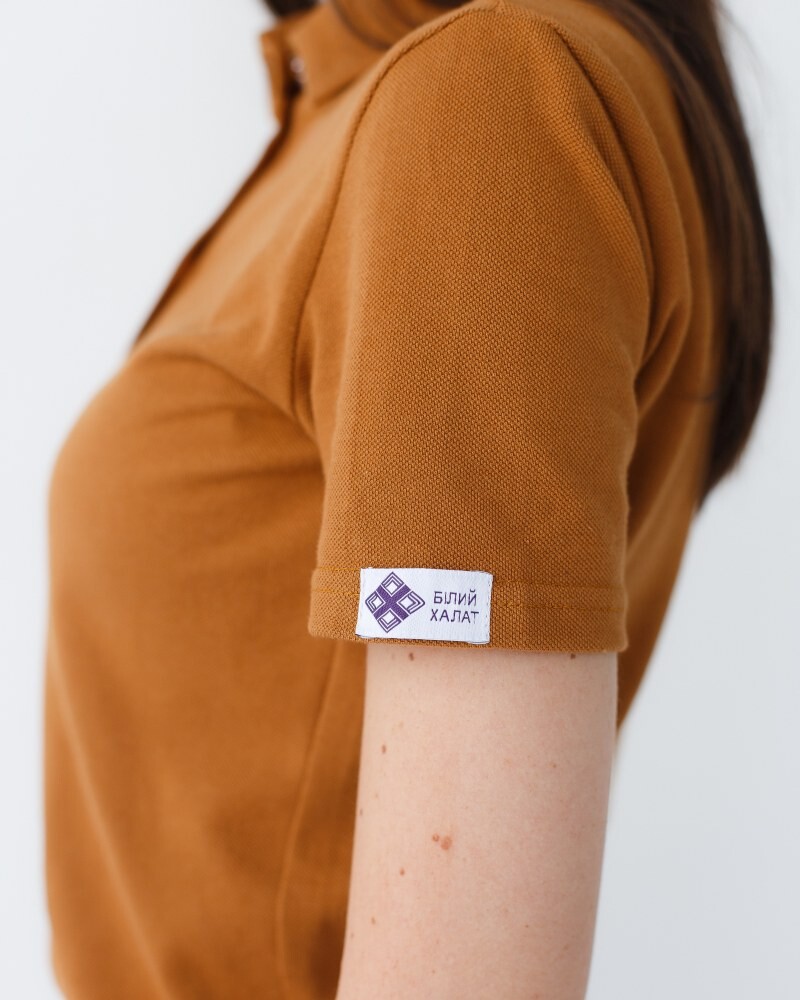 Medical polo for women caramel 147-418-677 (6613394) фото 4