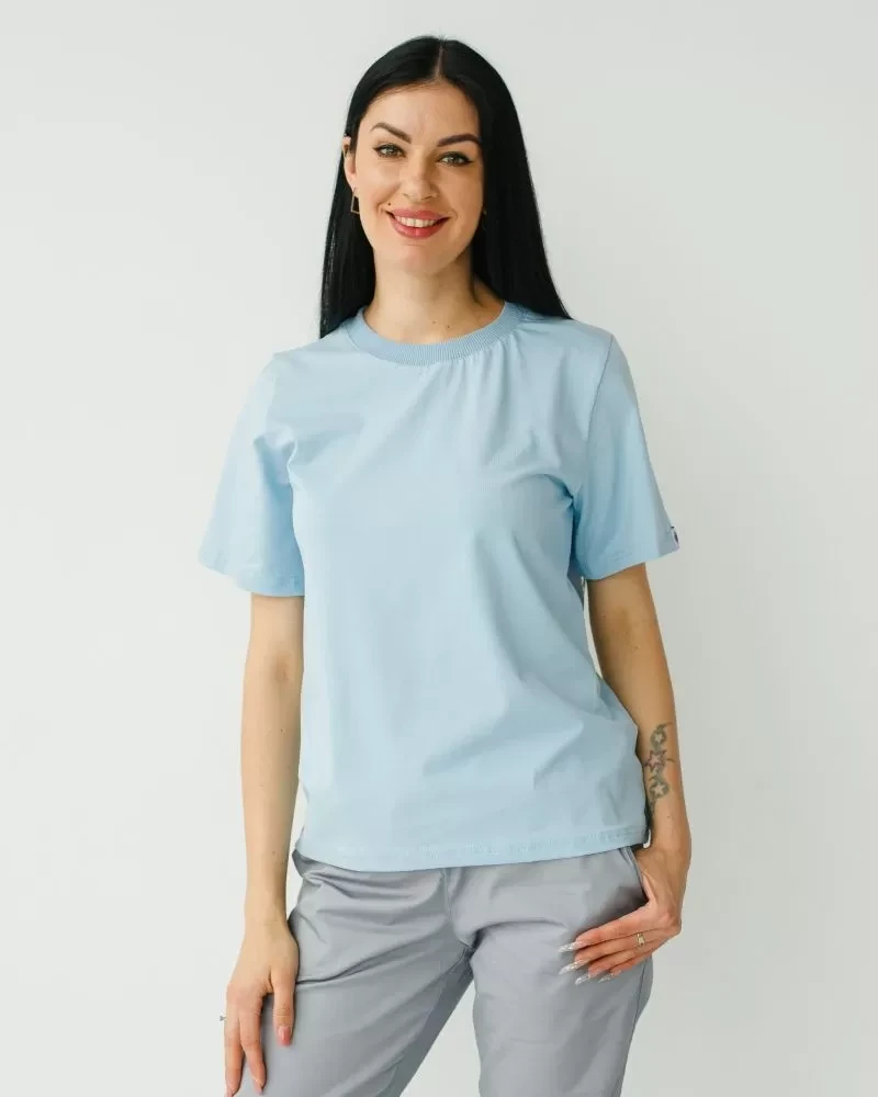 Medical basic T-shirt for women blue 498-333-924 (6637743) фото 2