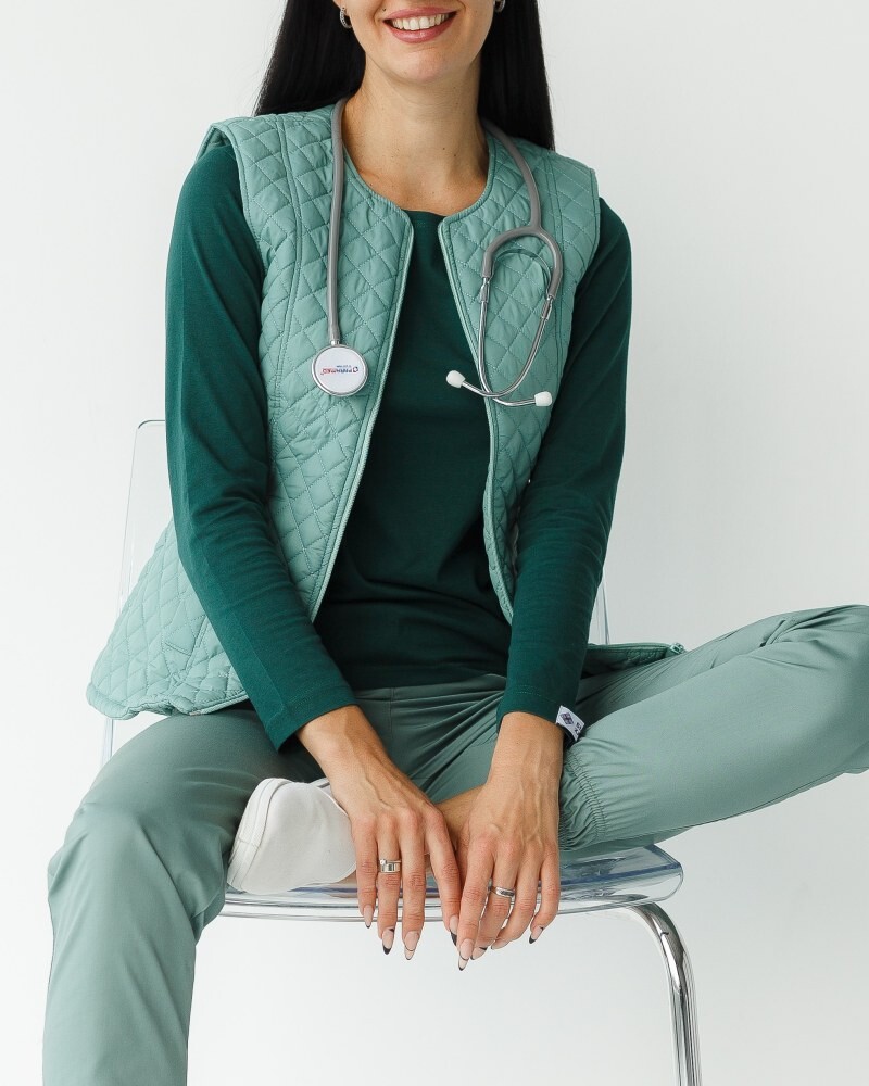 Medical insulated vest women's Geneva olive 366-327-844 (6613197) фото 7