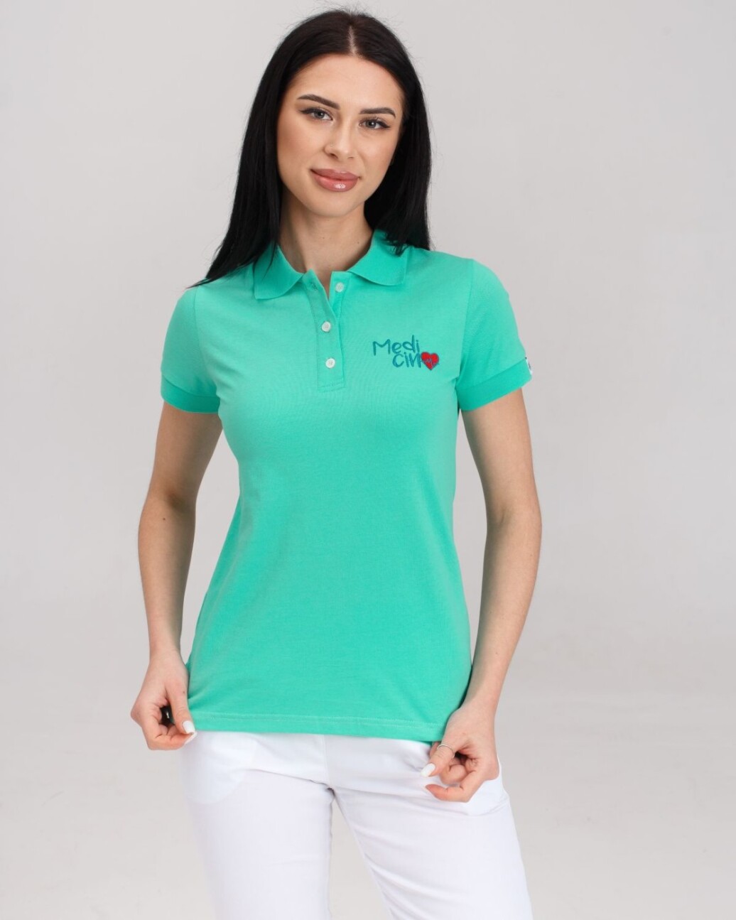 Medical polo for women menthol with embroidery Medicine 147-441-637 (6613408) фото 1