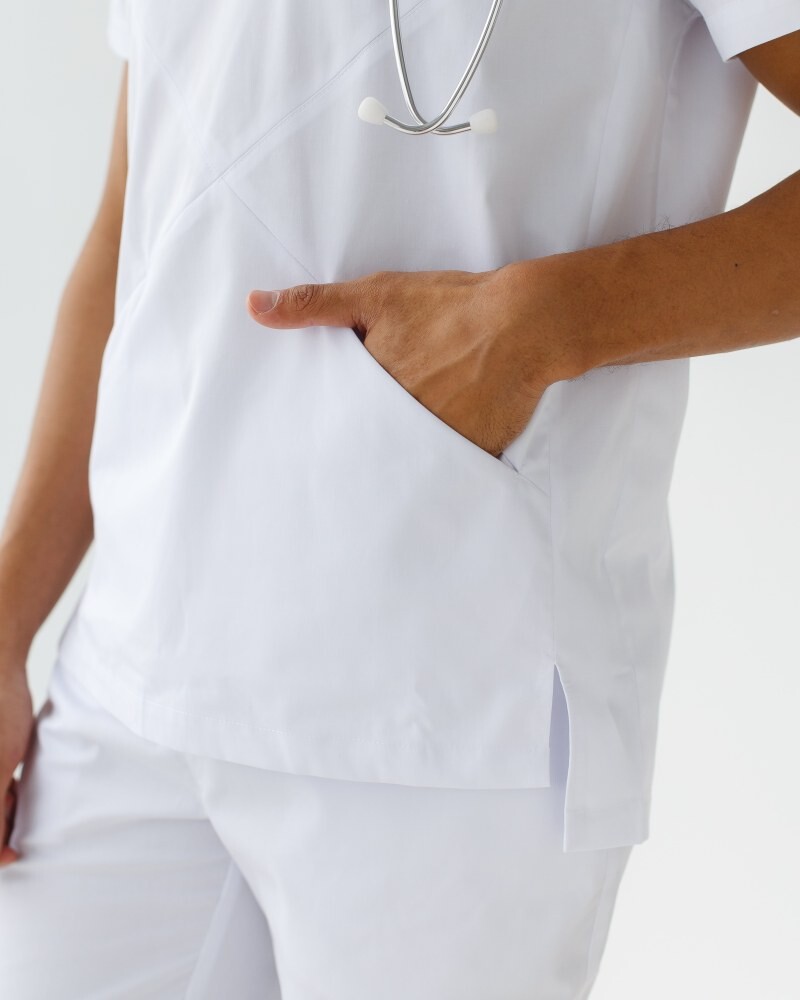 Medical suit for men Milan white 134-324-708 (6613670) фото 5