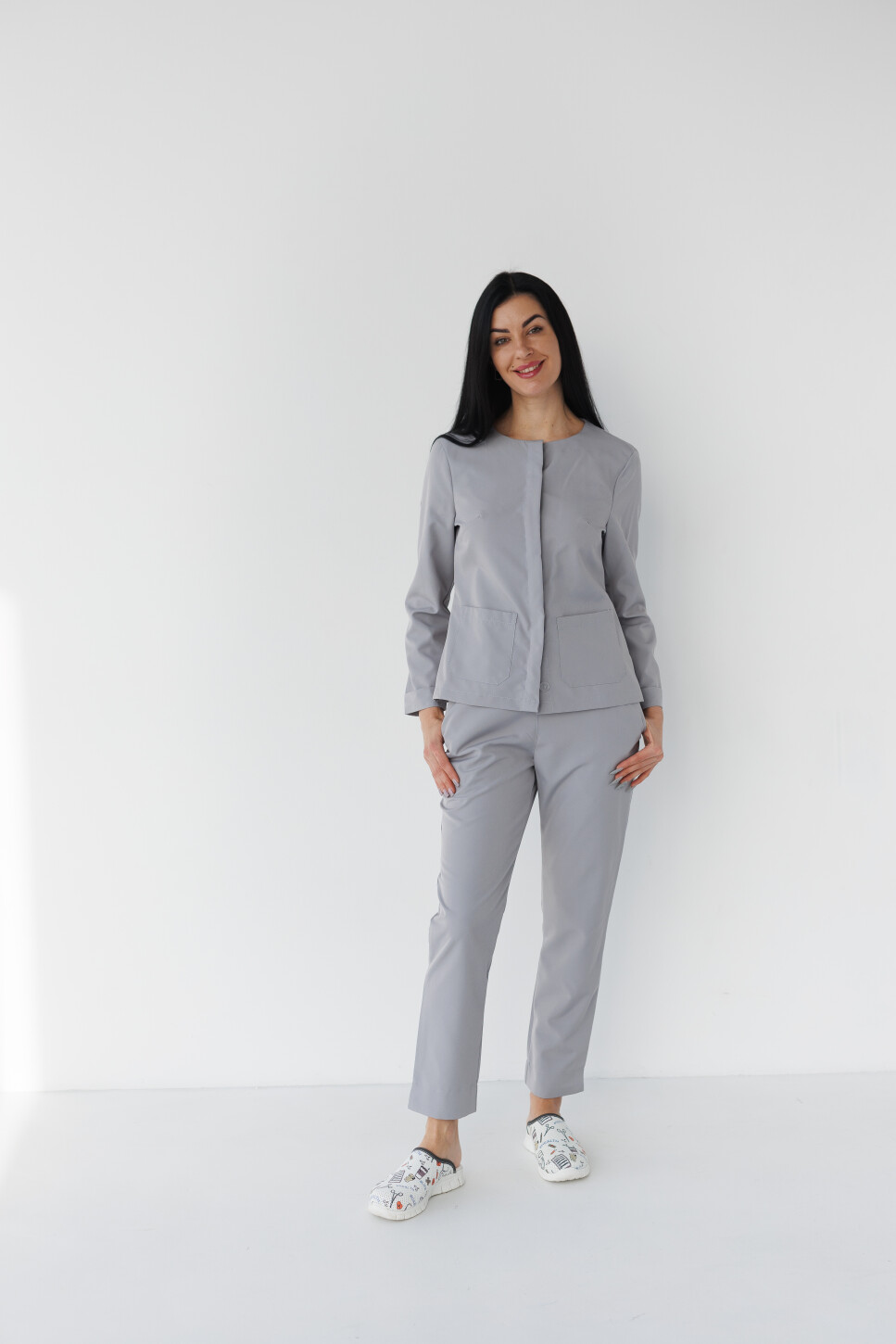 Women's medical suit Jacqueline gray (Viscose “Elite”) 440-328-927 (6624471) фото 2
