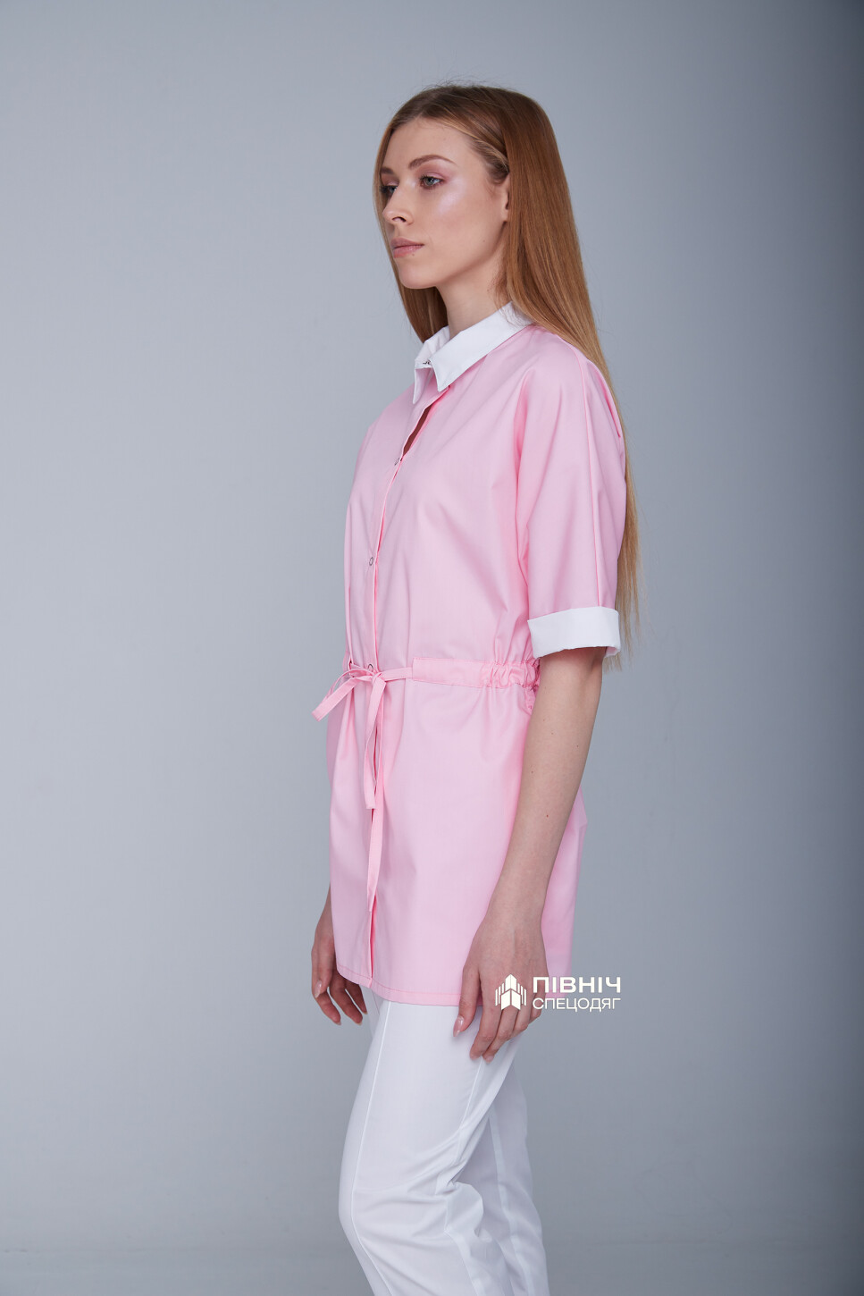 Women's medical blouse "Daria" pink (3399106) фото 11