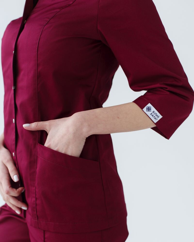 Medical shirt women's Lotus marsala 186-326-679 (6613543) фото 4