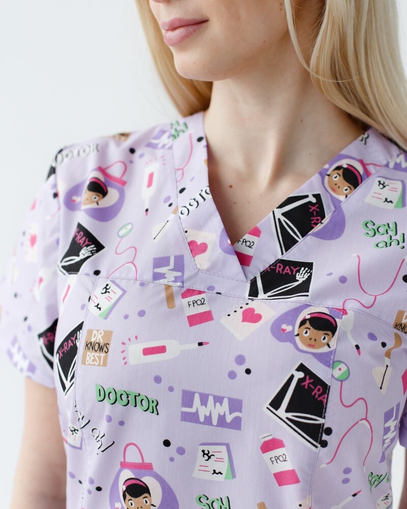 Medical shirt women's Topaz print Laboratory 126-324-775 (6613538) фото 3