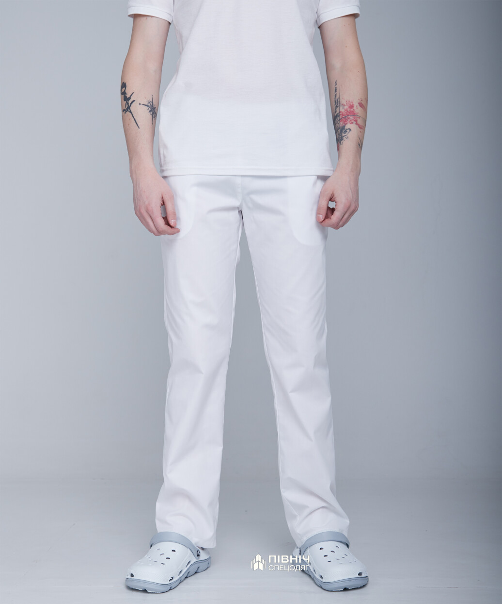 Medical trousers for men "Ivan" white (3399120) фото 1