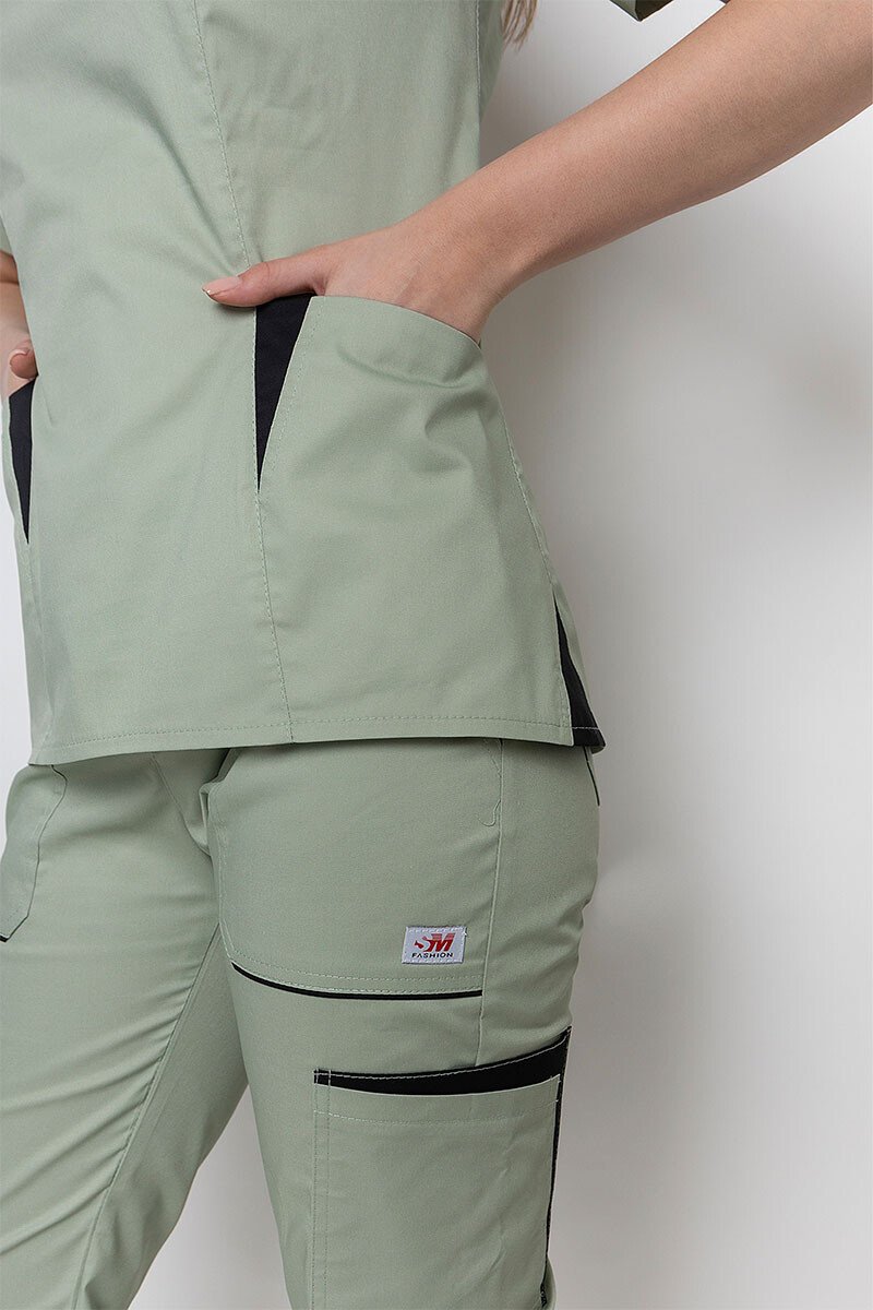 Medical suit Emelie-stretch, female. Pistachio (5436945) фото 8