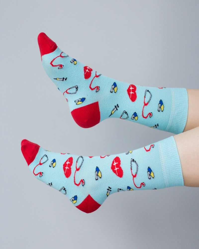 Medical socks with Medicine Blue print 143-333-593 (6613870) фото 4