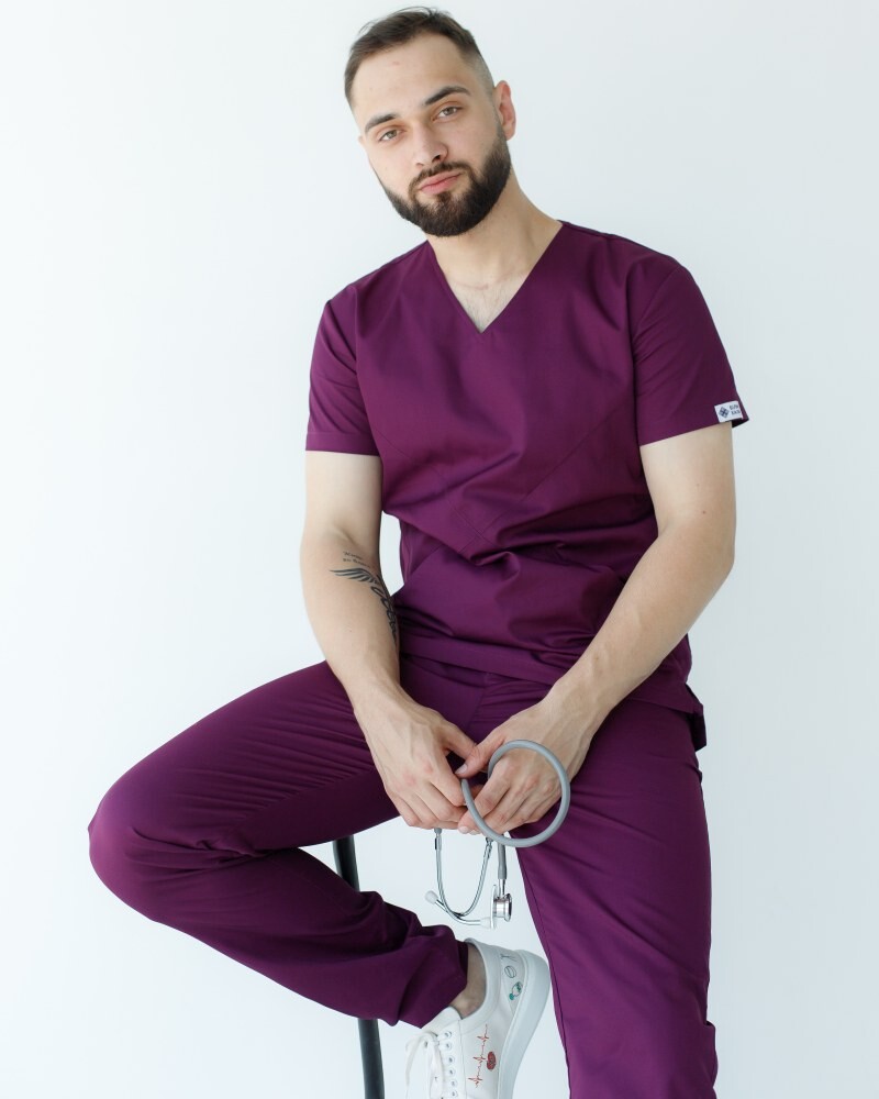 Medical suit for men Milan purple 134-335-708 (6613717) фото 1