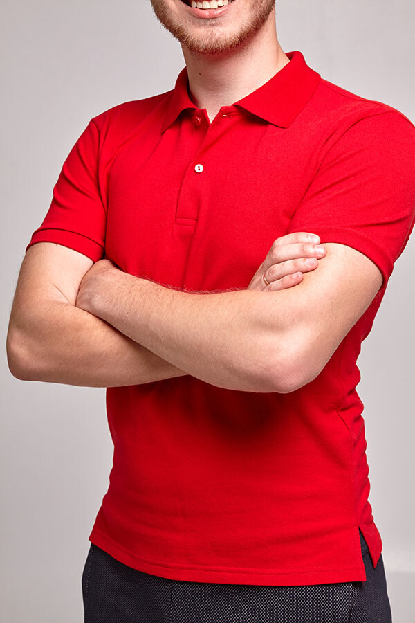 Футболка поло мужская красная медицинская POLO M (544597) фото 5