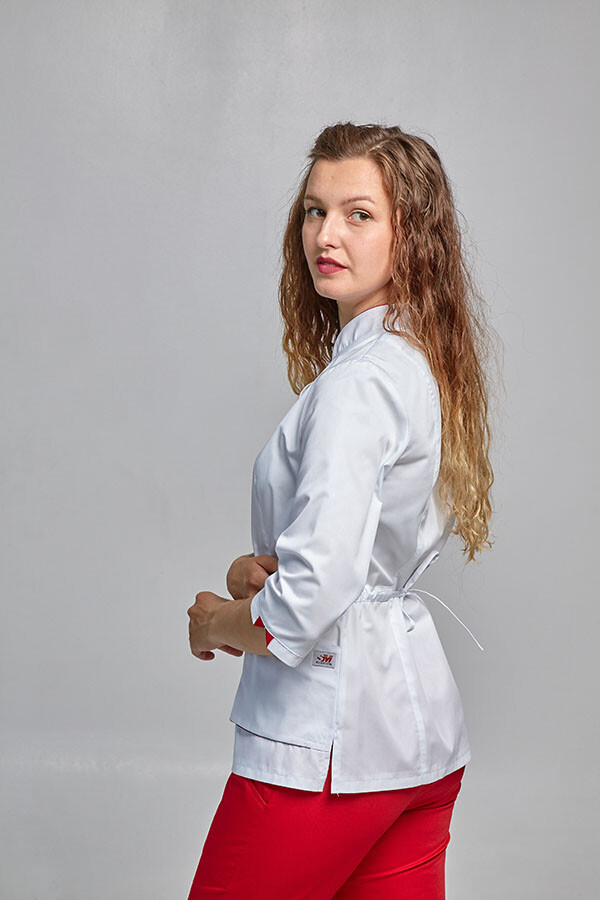 Diana+Br. skinny suit. COTTON. White / red (544663) фото 5