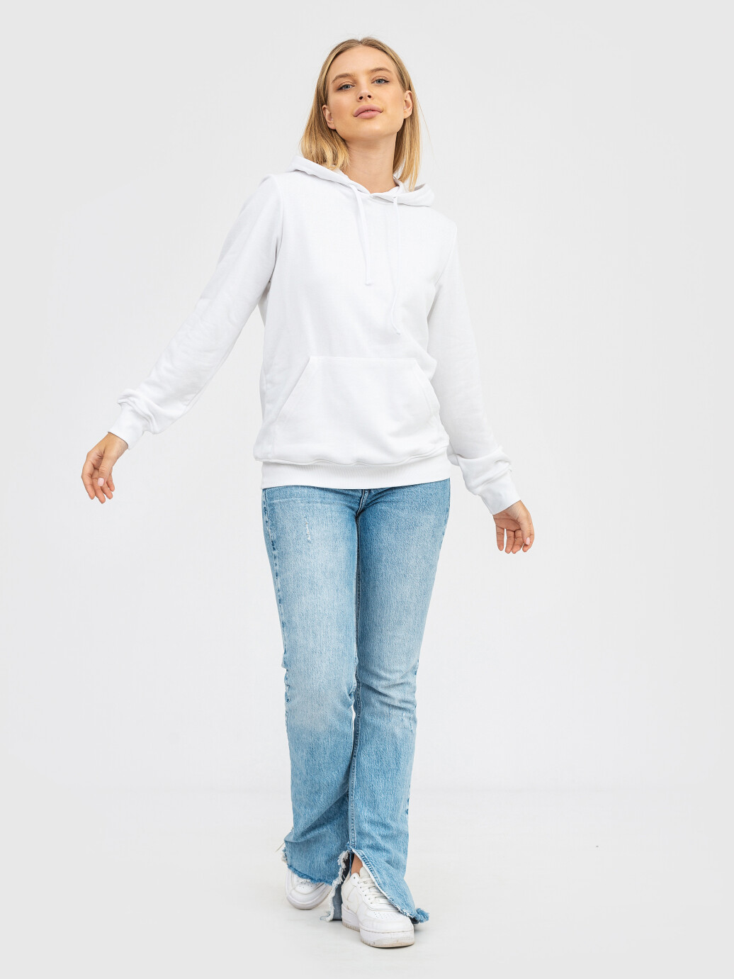 Hoodie UNISEX without fleece U-0402 white (5110262) фото 9