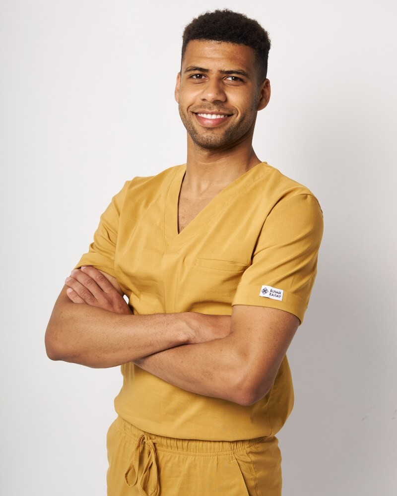 Медицинский костюм мужской Марсель горчичный  353-395-708 (6613704) фото 4