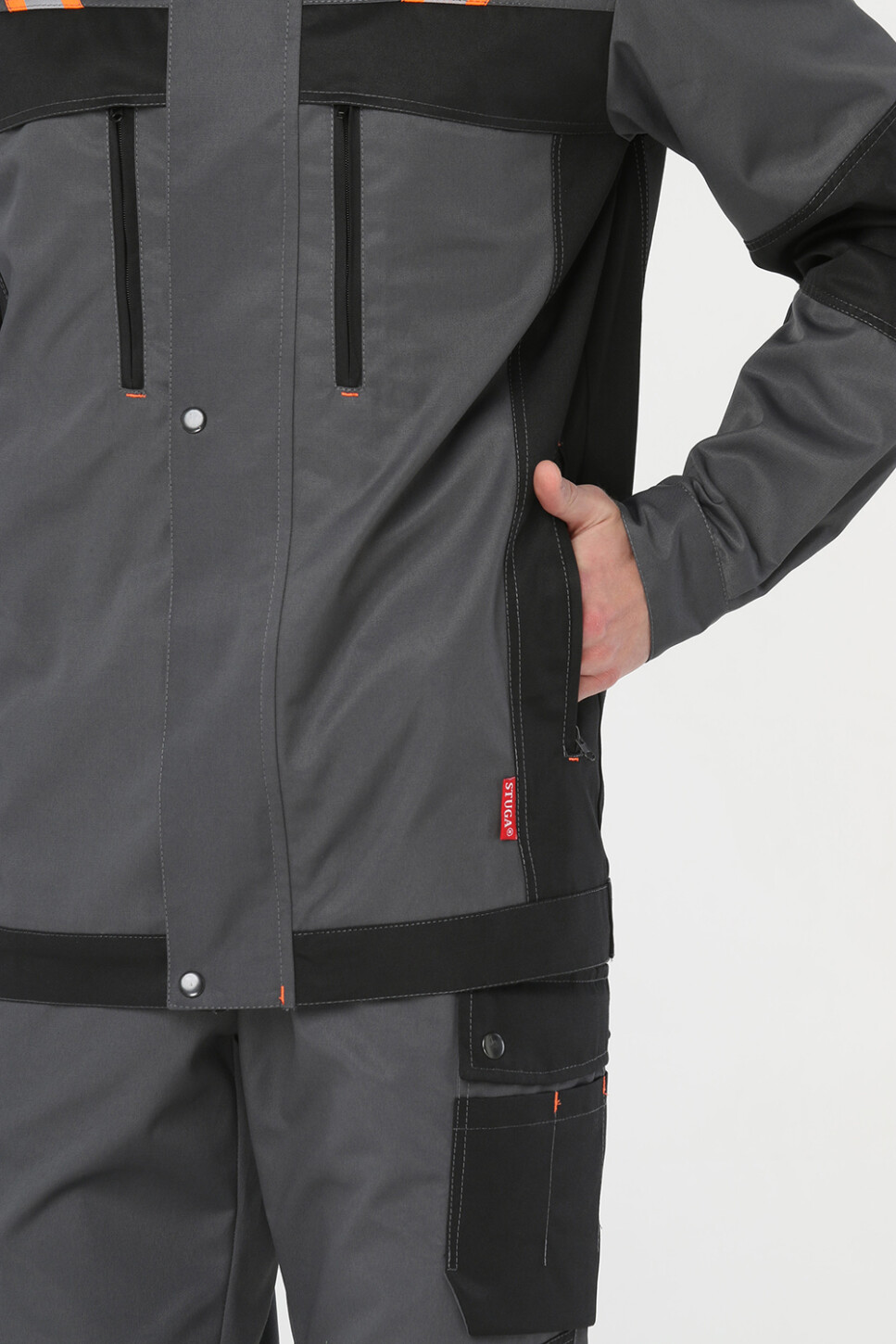 Suit worker "DIESEL" dark gray - semi-overalls and jacket (1282) фото 4