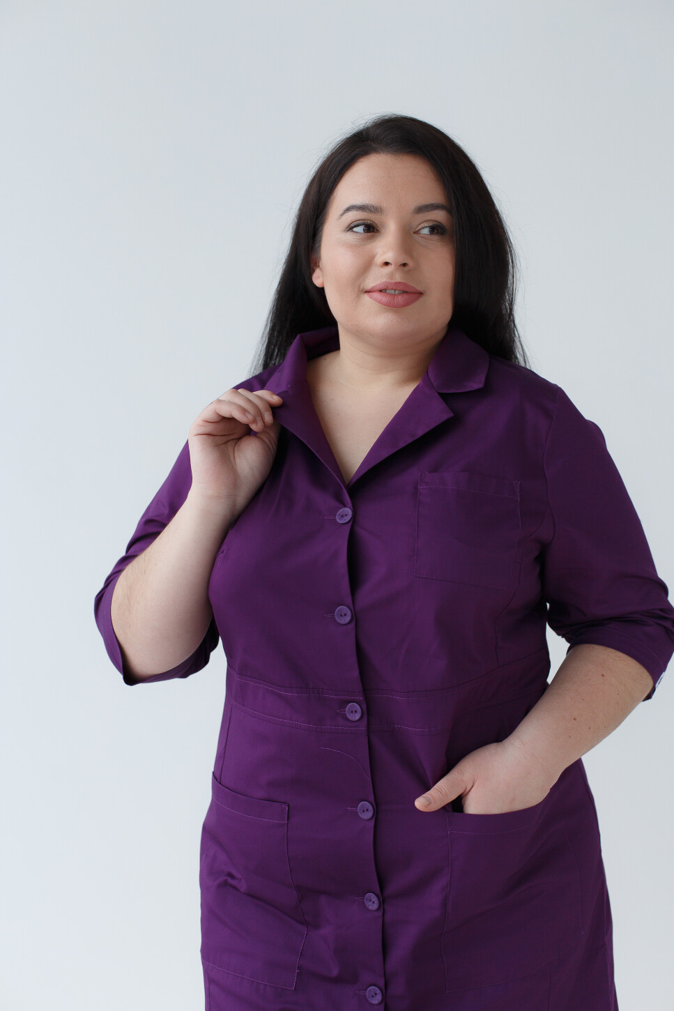 Women's medical gown Sophie purple +SIZE 306-335-677 (6625321) фото 3