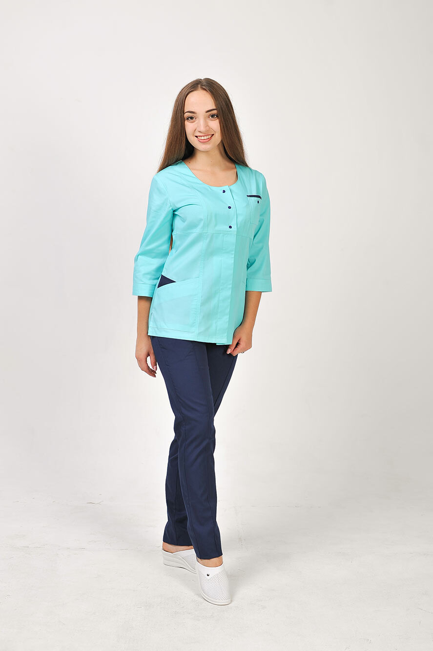 Flamingo+ Br. skinny suit. COTTON. Menthol / dark blue (544696) фото 2