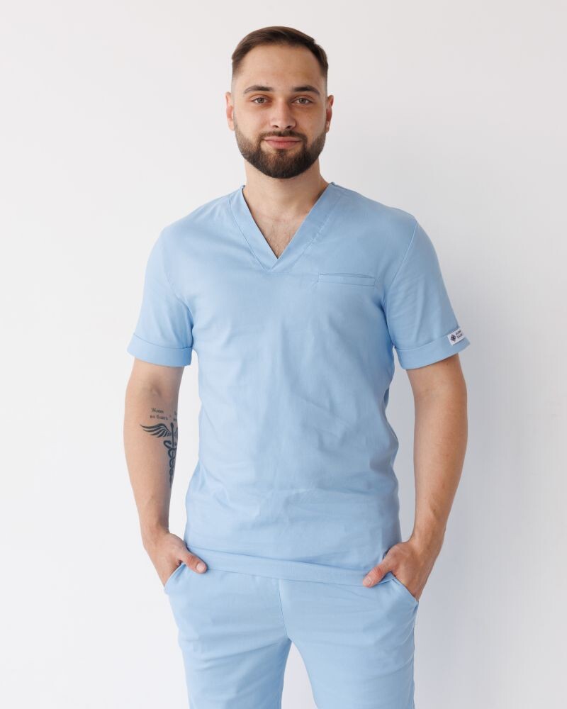 Медицинский костюм мужской Марсель голубой  353-333-708 (6613706) фото 7