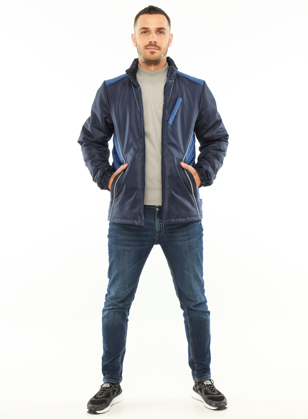 Demi-season jacket - blue and electric blue (180028) фото 1