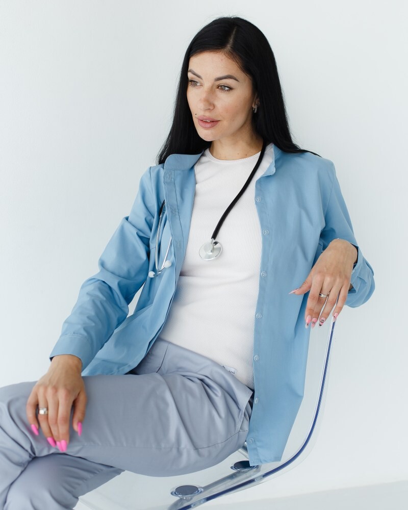 Medical shirt women's Stefania gray-blue 402-458-821 (6613525) фото 5