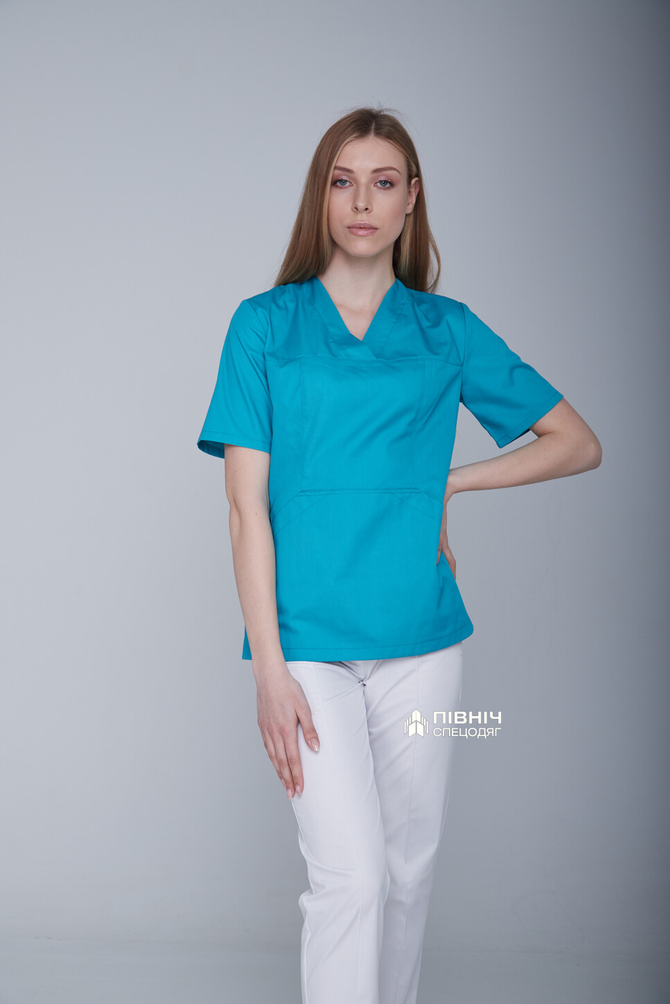 Блуза медицинская женская "МАРИЯ" бирюзовая (3399152) фото 3