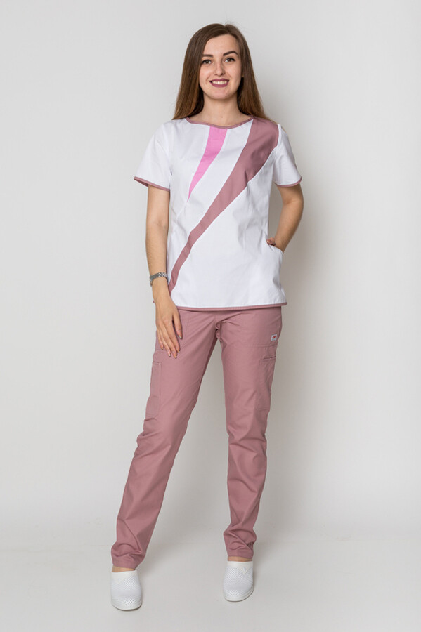 Suit Ice+Br. Virginia. COTTON. White + ash rose + pink / ash rose (5410047) фото 8