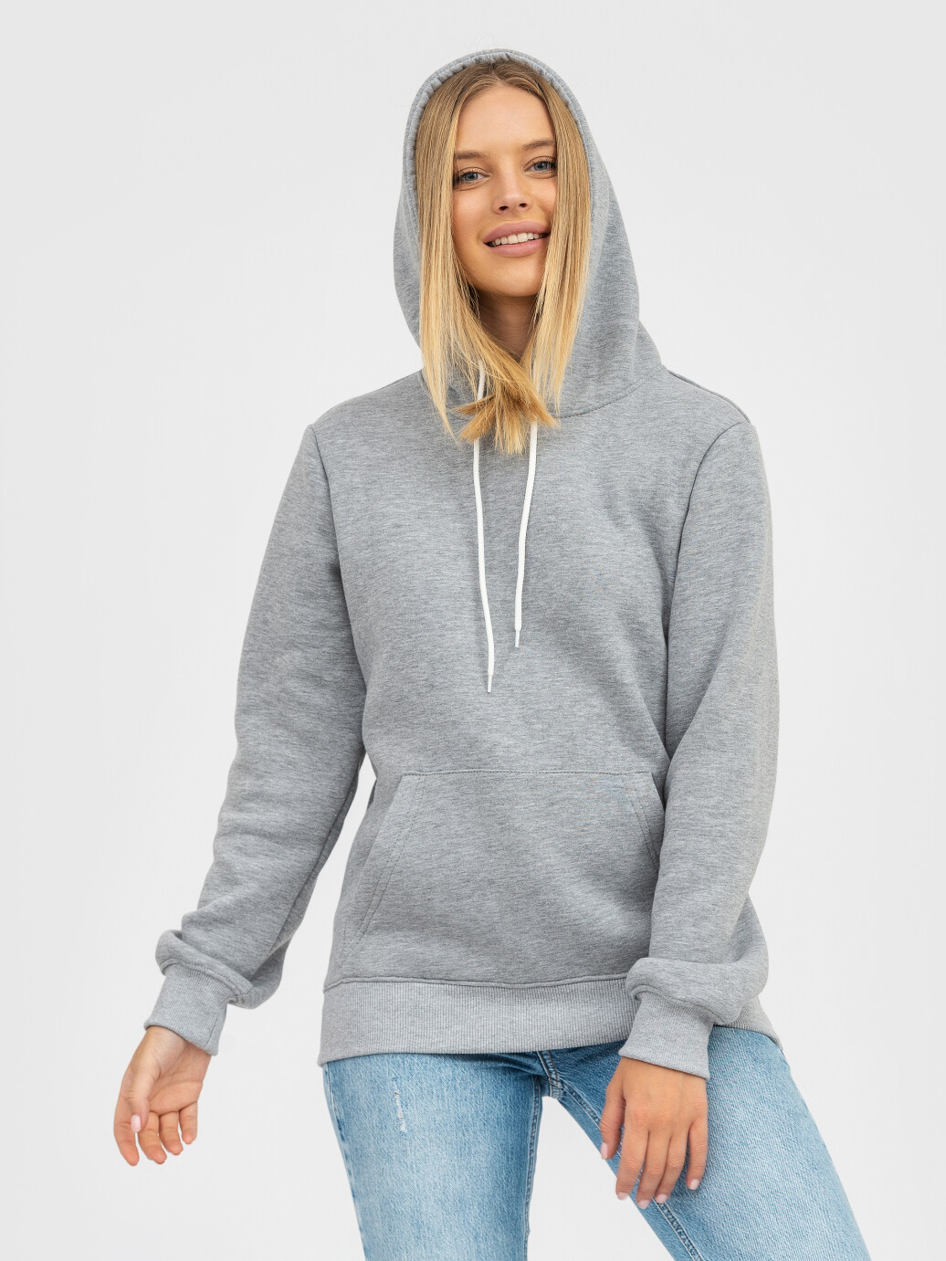 Худи UNISEX с начесом U-0401 серый (5110274) фото 6